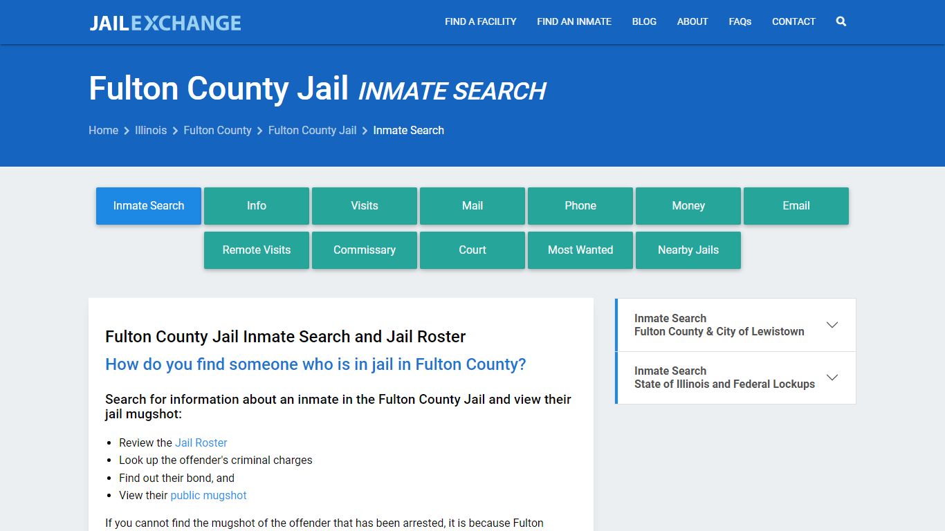 Inmate Search: Roster & Mugshots - Fulton County Jail, IL